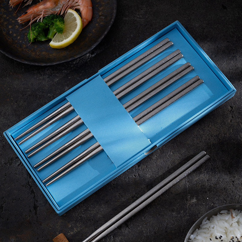 Nookti TiChop — Pure Titanium Chopsticks Set